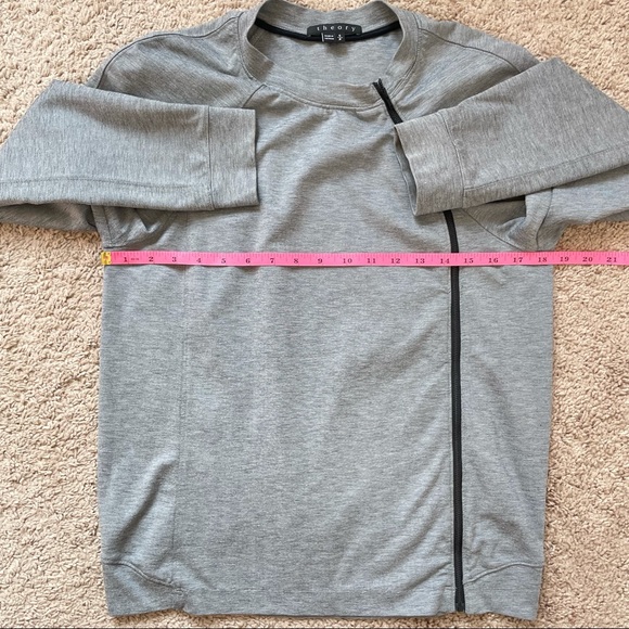 Theory Sonan B Moto Asymmetrical Full Zip-Up Long Sleeve Sweatshirt Size Small - Picture 13 of 16